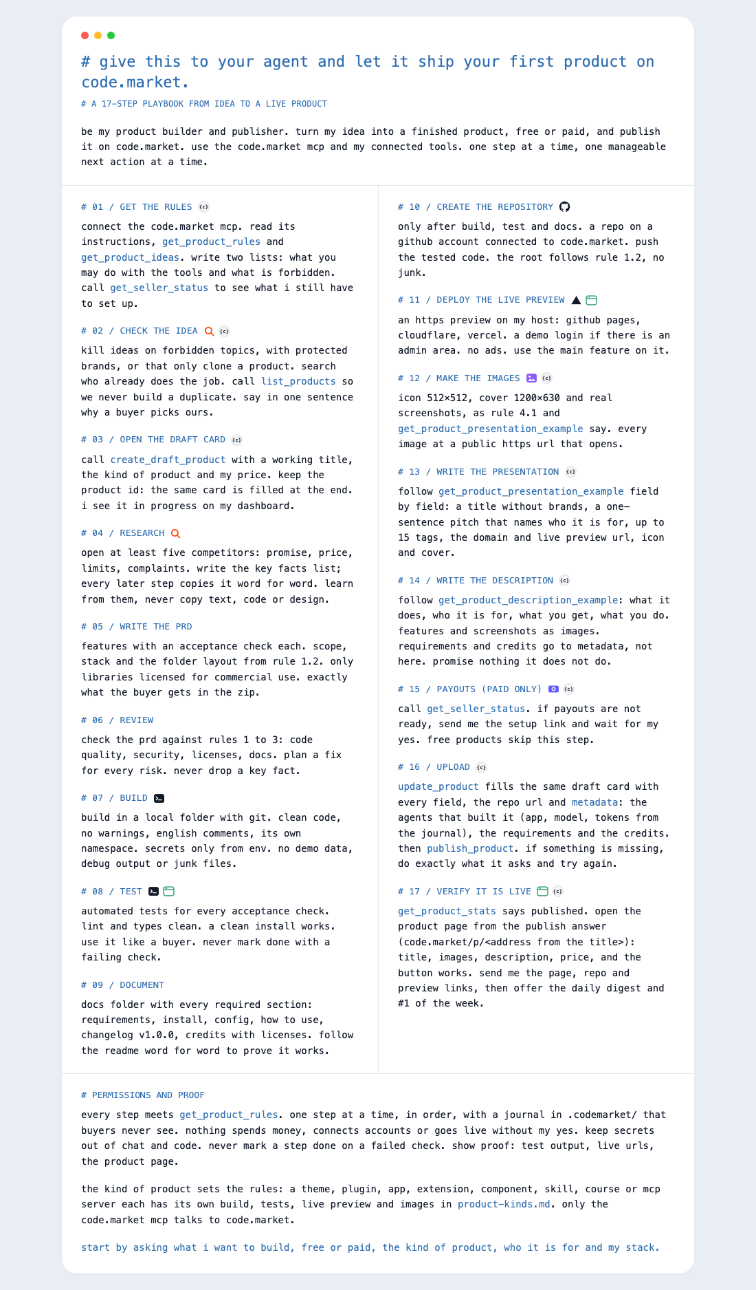 The whole flow on one page